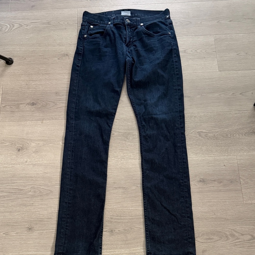 Hudson Blake Jeans Deep Indigo Denim Straight Legs.